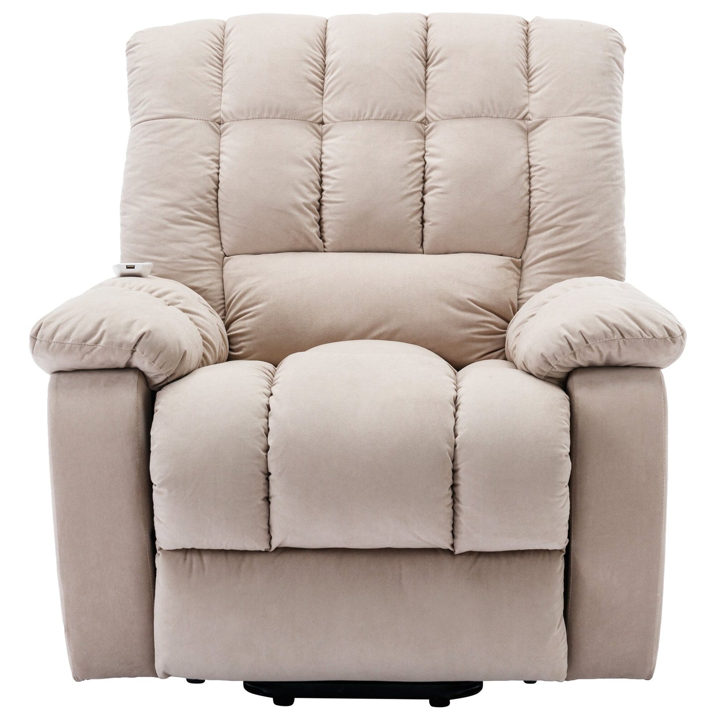 Beige Electric Power Lift Recliner with Heating, Massage, and Storage Pocket for Living Room/Bedroom Use