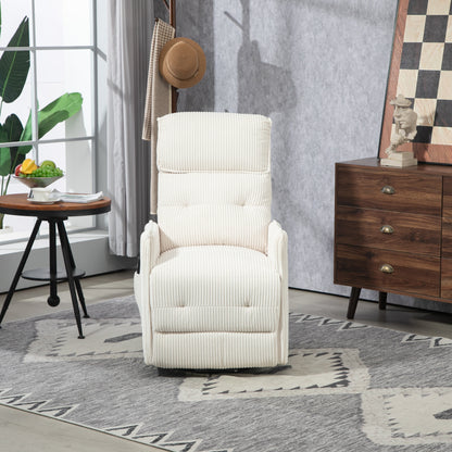 Beige Electric Power Recliner Chair with Side Pocket, Pocket Springs, Plush Seat Cushion for Living Room, Bedroom