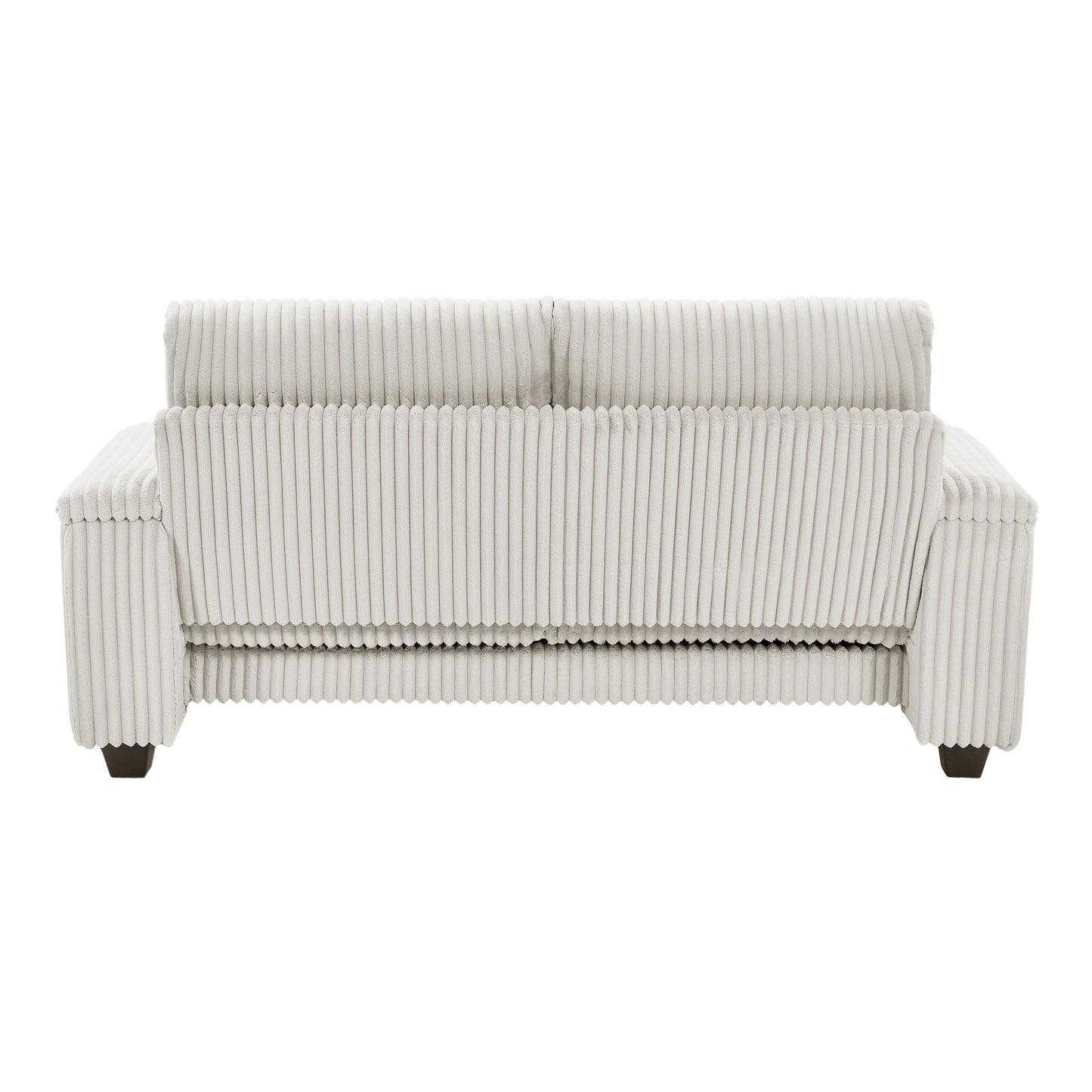 Beige Fabric Loveseat Sofa with Storage Armrest and USB