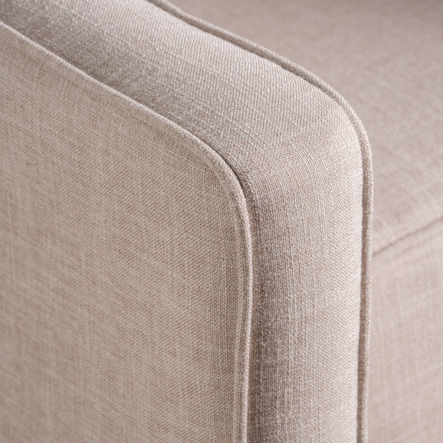 Beige Fabric Mid-Century Upholstered Push Back Recliner with Footrest, Button-tufted Backrest, Beech Wood Legs