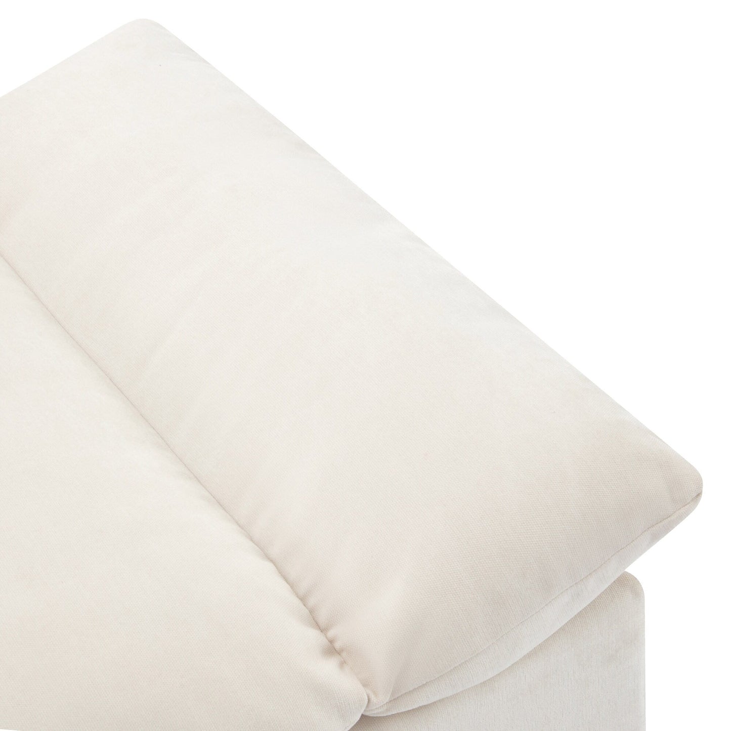 Beige Large Polyester 3-seater Sofa with Storage Units