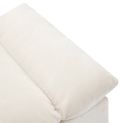 Beige Large Polyester 3-seater Sofa with Storage Units