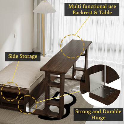 Beige Loveseat Convertible Sofa Bed with Storage