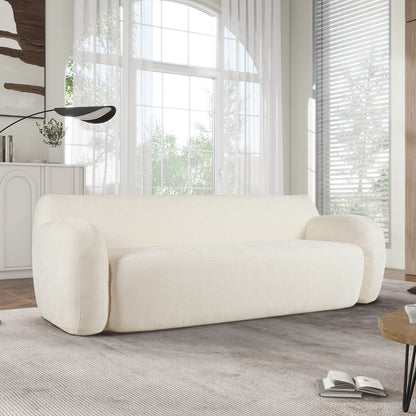 Beige Minimalist 3-seater Sofa with High-Density Foam Padding