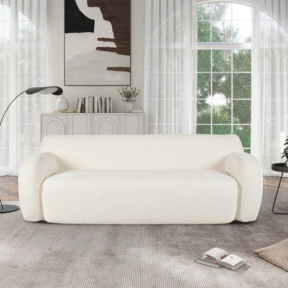 Beige Minimalist 3-seater Sofa with High-Density Foam Padding