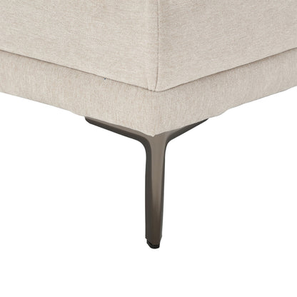 Beige Modern 102.36 Linen Loveseat Sofa with Adjustable Armrests and Tufted Cushions for Living Room