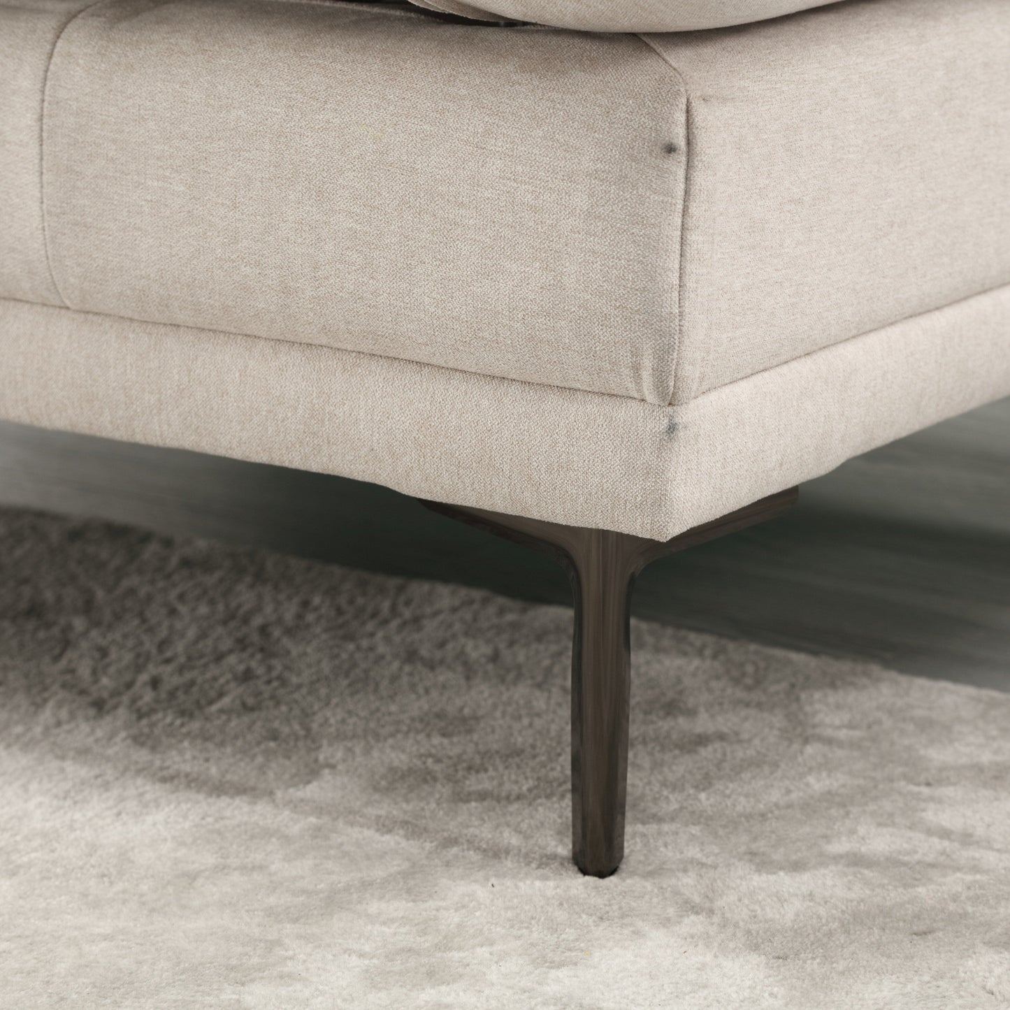 Beige Modern 102.36 Linen Loveseat Sofa with Adjustable Armrests and Tufted Cushions for Living Room