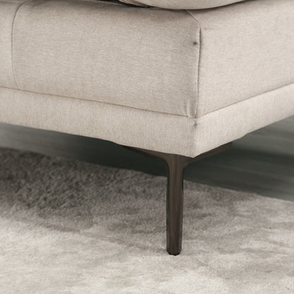 Beige Modern 102.36 Linen Loveseat Sofa with Adjustable Armrests and Tufted Cushions for Living Room