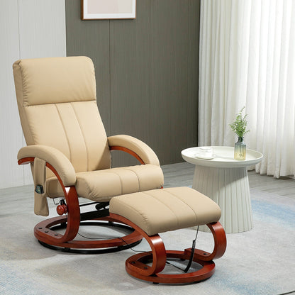 Beige Modern 26 Swivel Recliner Chair