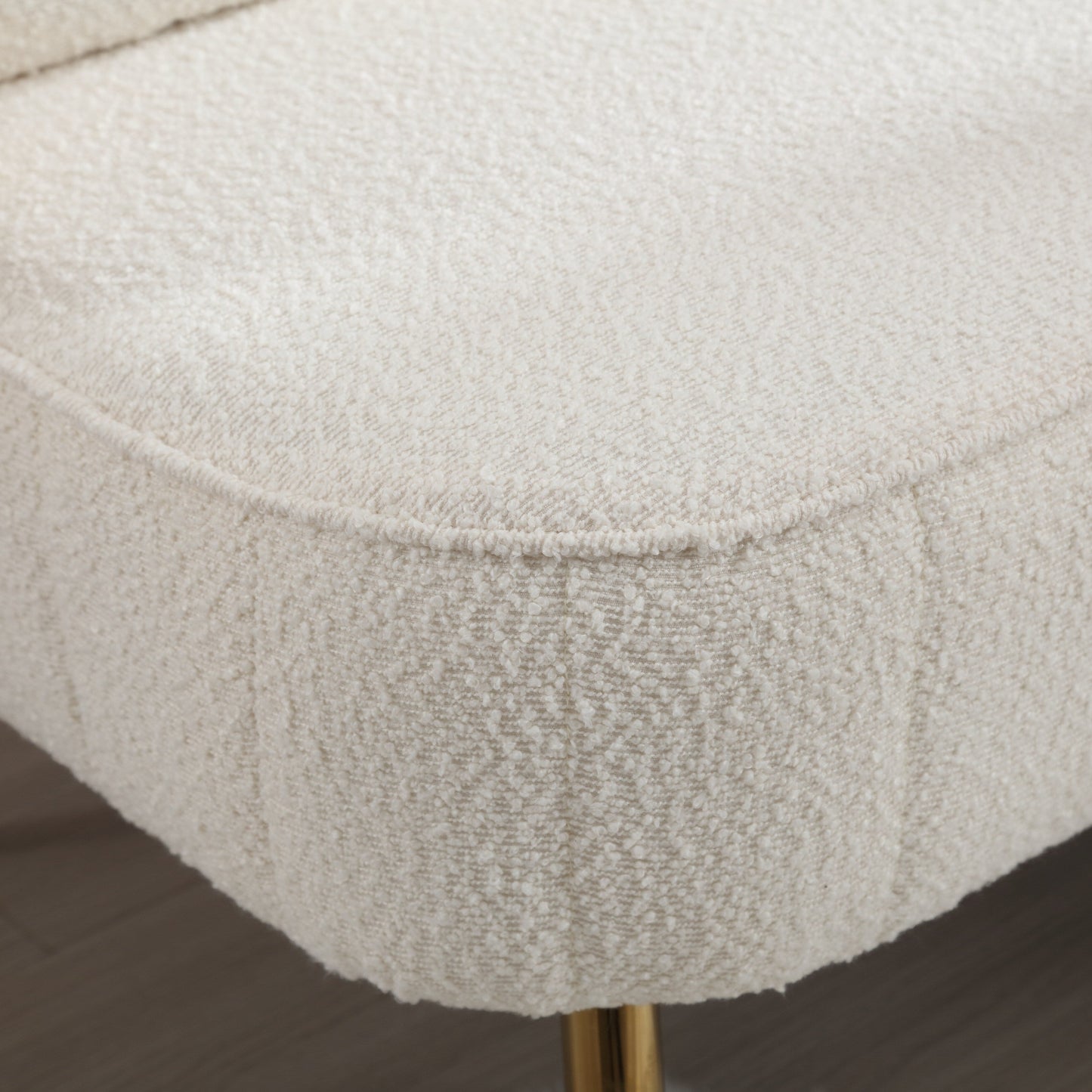 Beige Modern 51.97 Boucle Upholstered Loveseat Sofa with Metal Frame and Pillows for Living Room