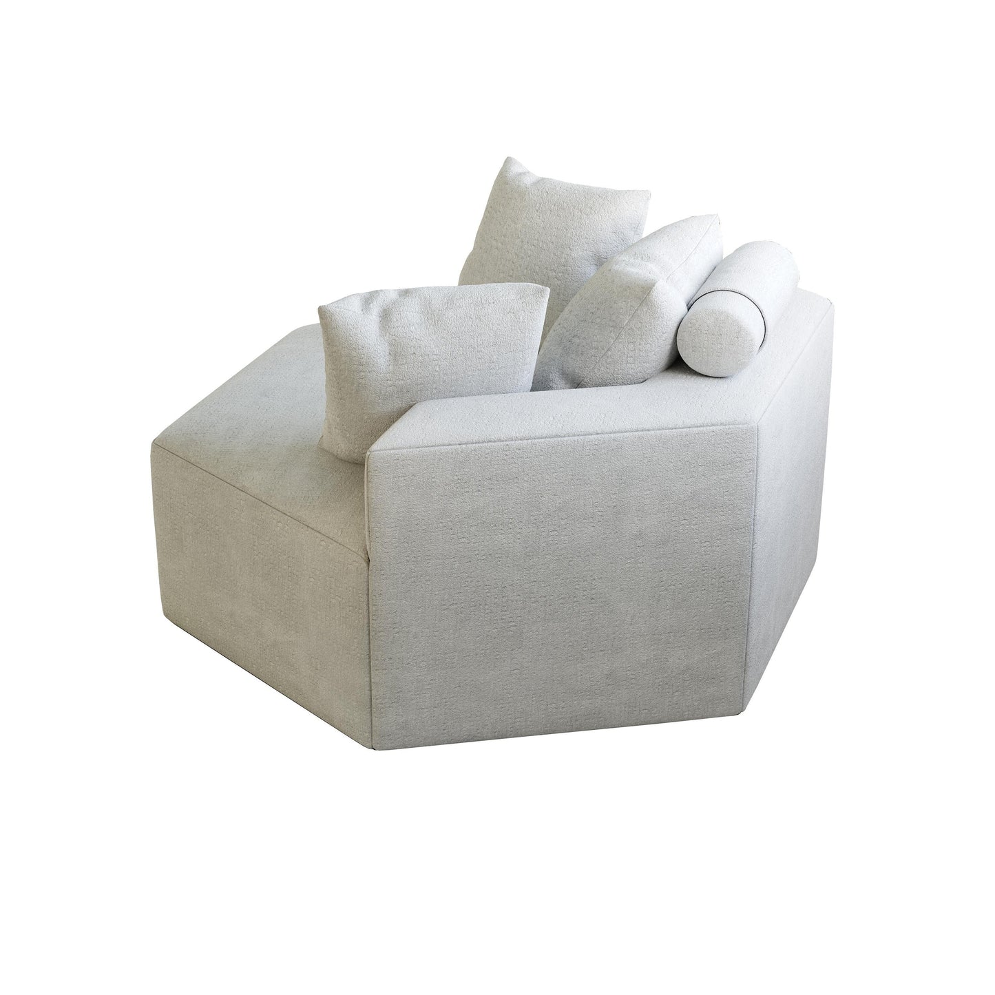 Beige Modern 54 Chenille Sponge Single Sleeper Sofa with Backrest Pillow for Living Room for Living room