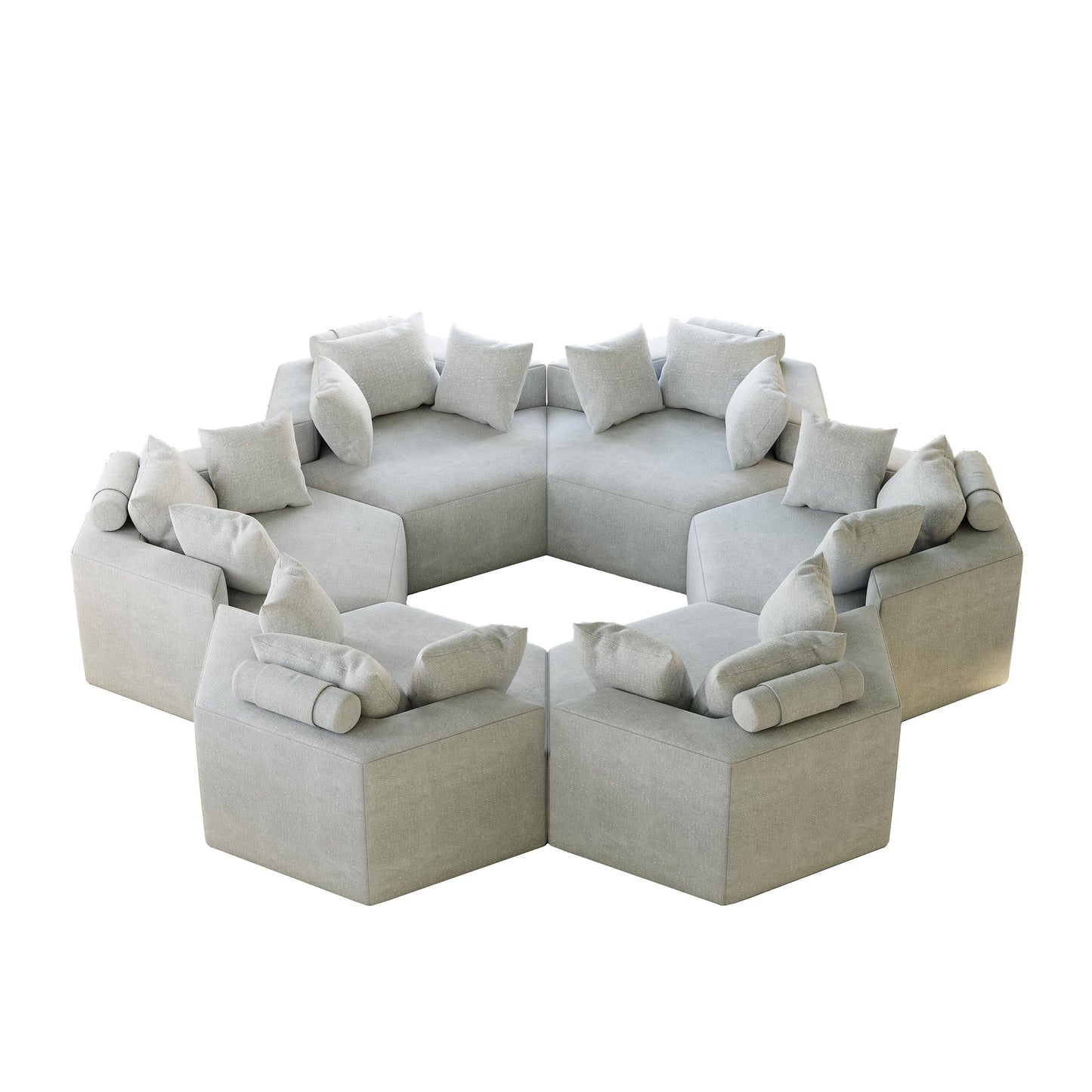 Beige Modern 54 Chenille Sponge Single Sleeper Sofa with Backrest Pillow for Living Room for Living room