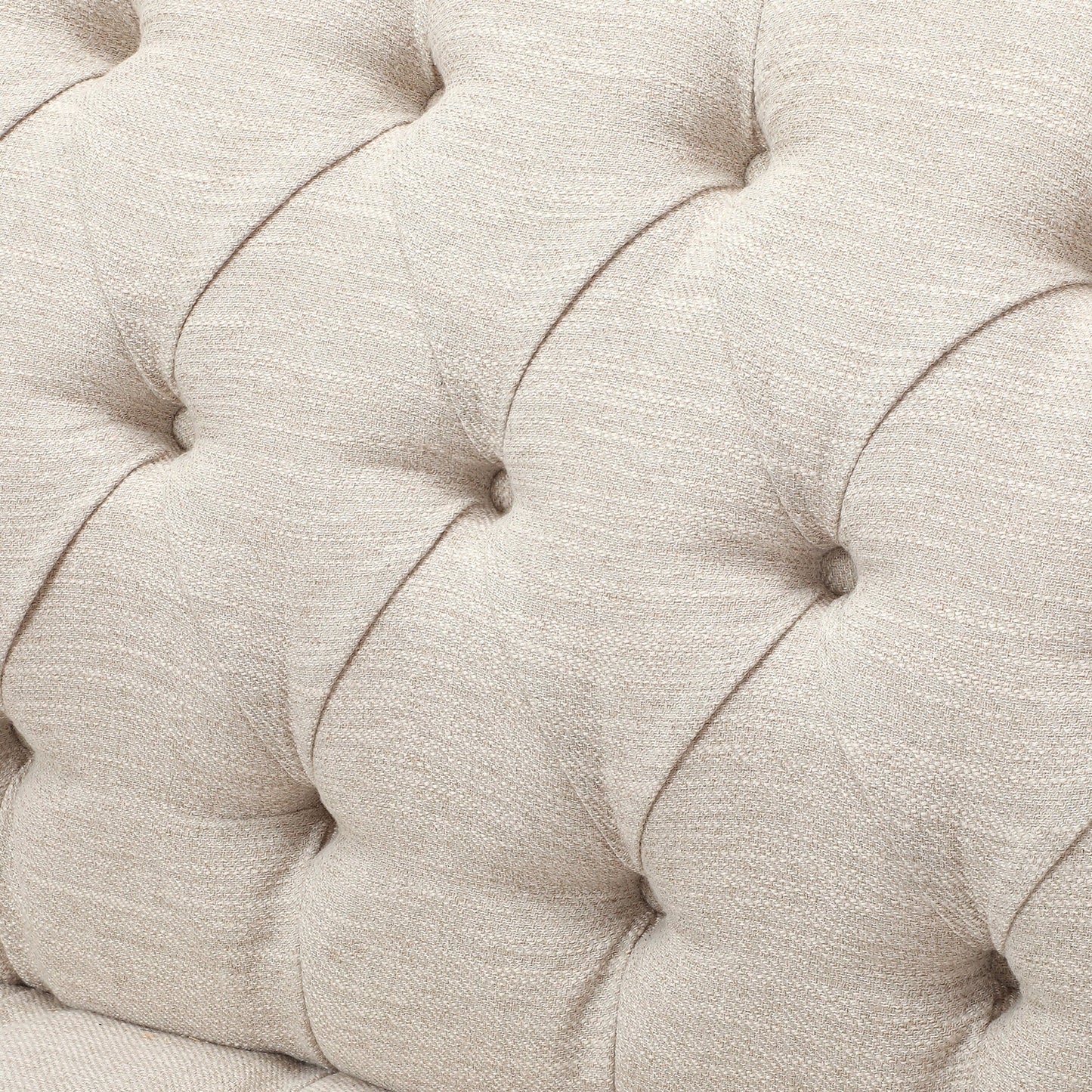 Beige Modern 73.25 Button Tufted 3-seater Sofa with Birch Wood Legs for Living Room