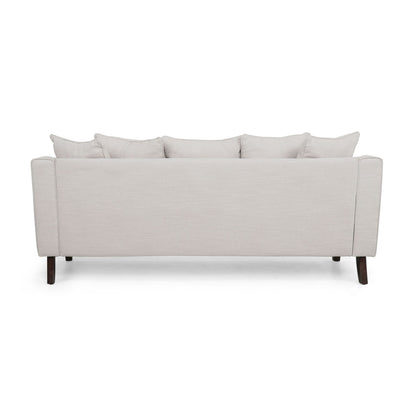 Beige Modern 73.5 Loveseat Upholstered Sofa with Pillows amd Wood Legs for Living Room