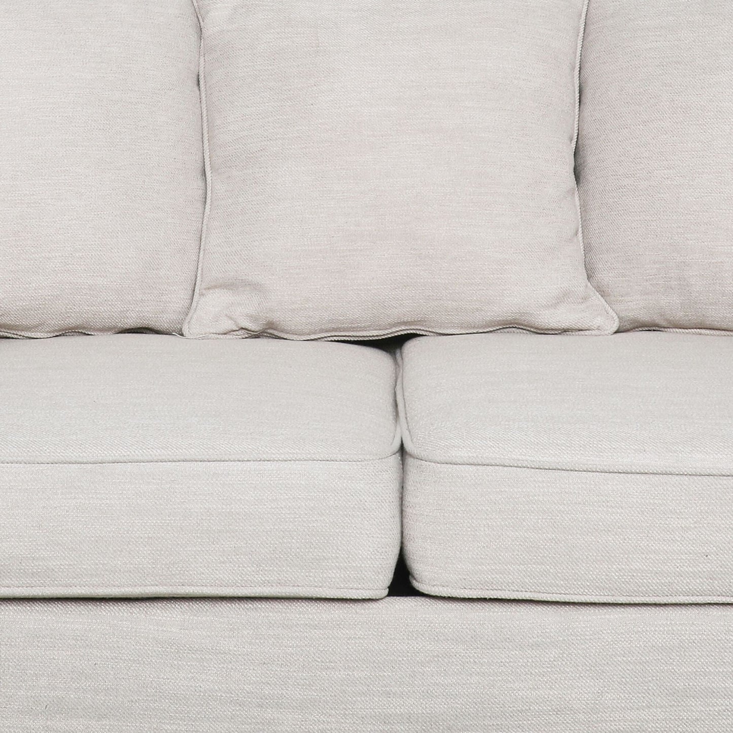Beige Modern 73.5 Loveseat Upholstered Sofa with Pillows amd Wood Legs for Living Room