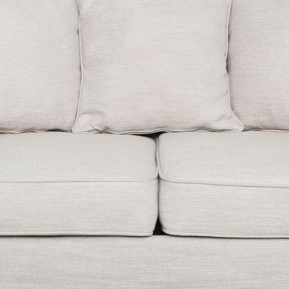 Beige Modern 73.5 Loveseat Upholstered Sofa with Pillows amd Wood Legs for Living Room