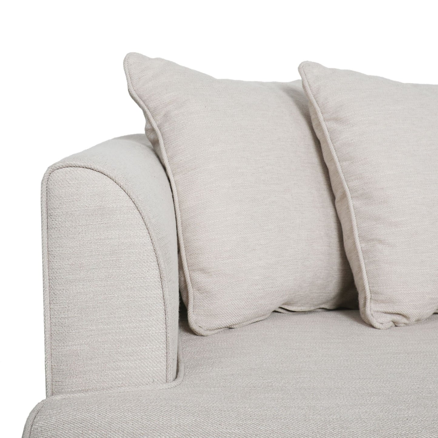 Beige Modern 73.5 Loveseat Upholstered Sofa with Pillows amd Wood Legs for Living Room