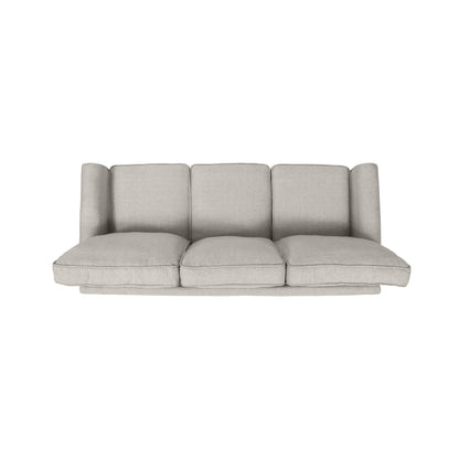 Beige Modern 75.5 3-seater Sofa with Overstuffed Cushions and Tapered Black Legs for Living Room