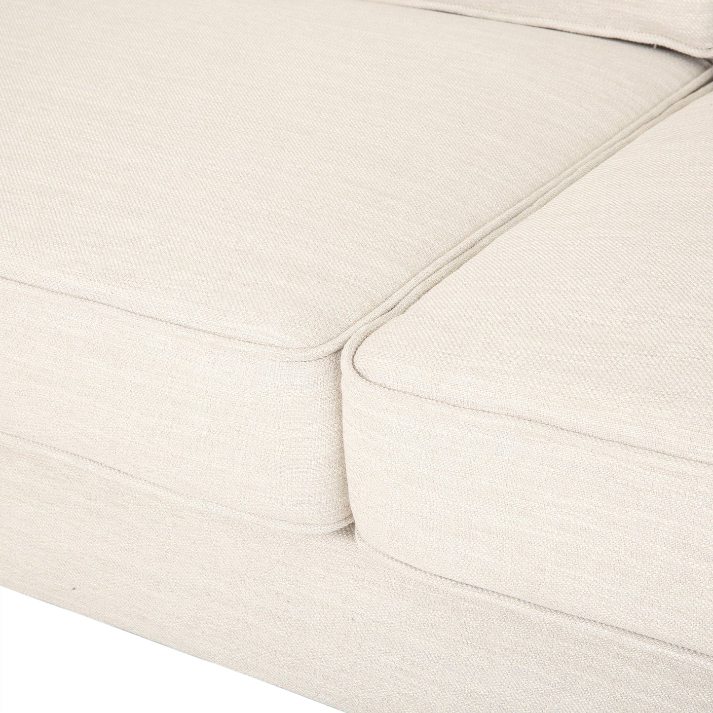 Beige Modern 82.5 3-seater Sofa with Birch Wood Legs and Side Pillows for Living Room