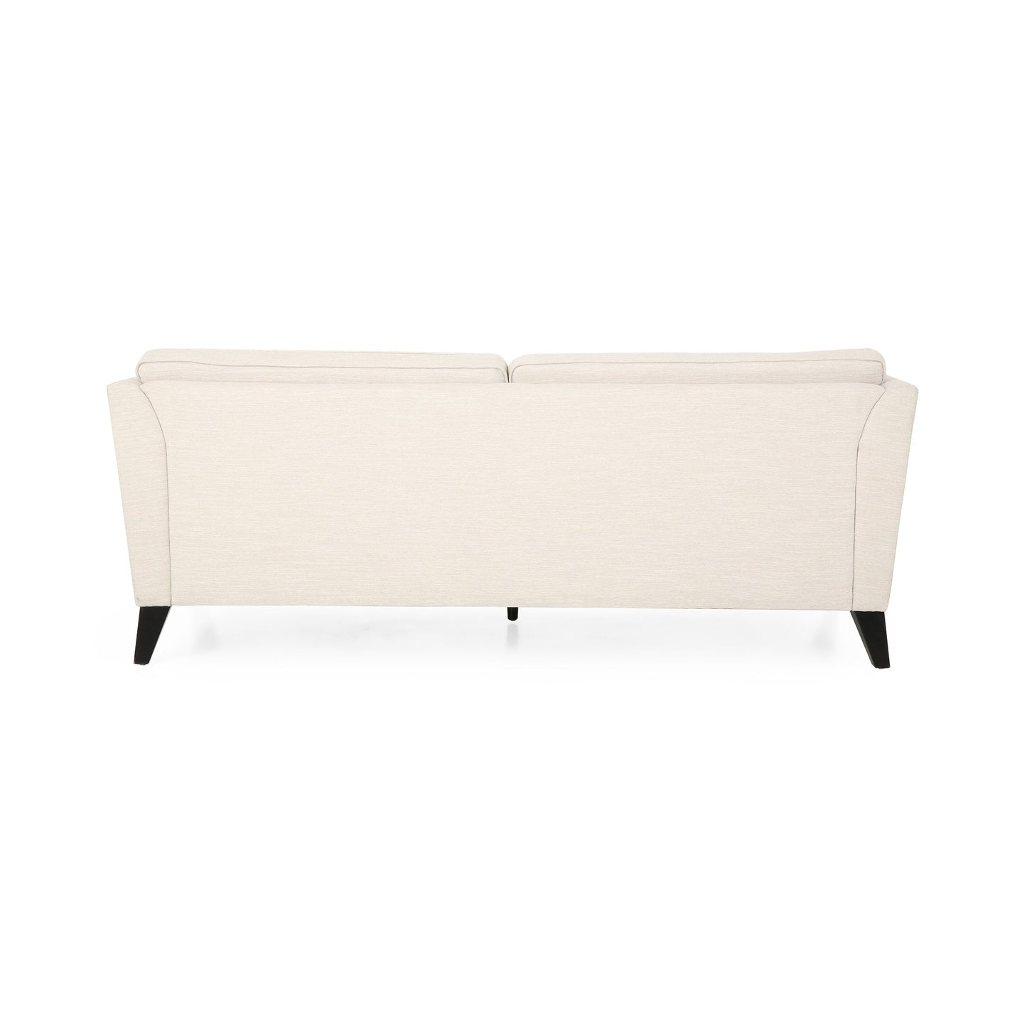Beige Modern 82.5 3-seater Sofa with Birch Wood Legs and Side Pillows for Living Room