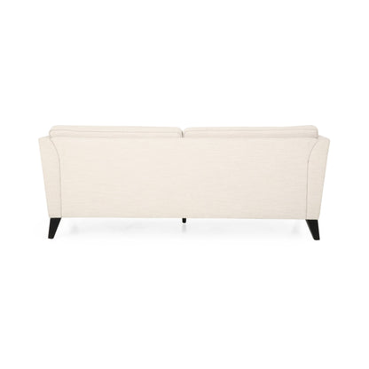 Beige Modern 82.5 3-seater Sofa with Birch Wood Legs and Side Pillows for Living Room