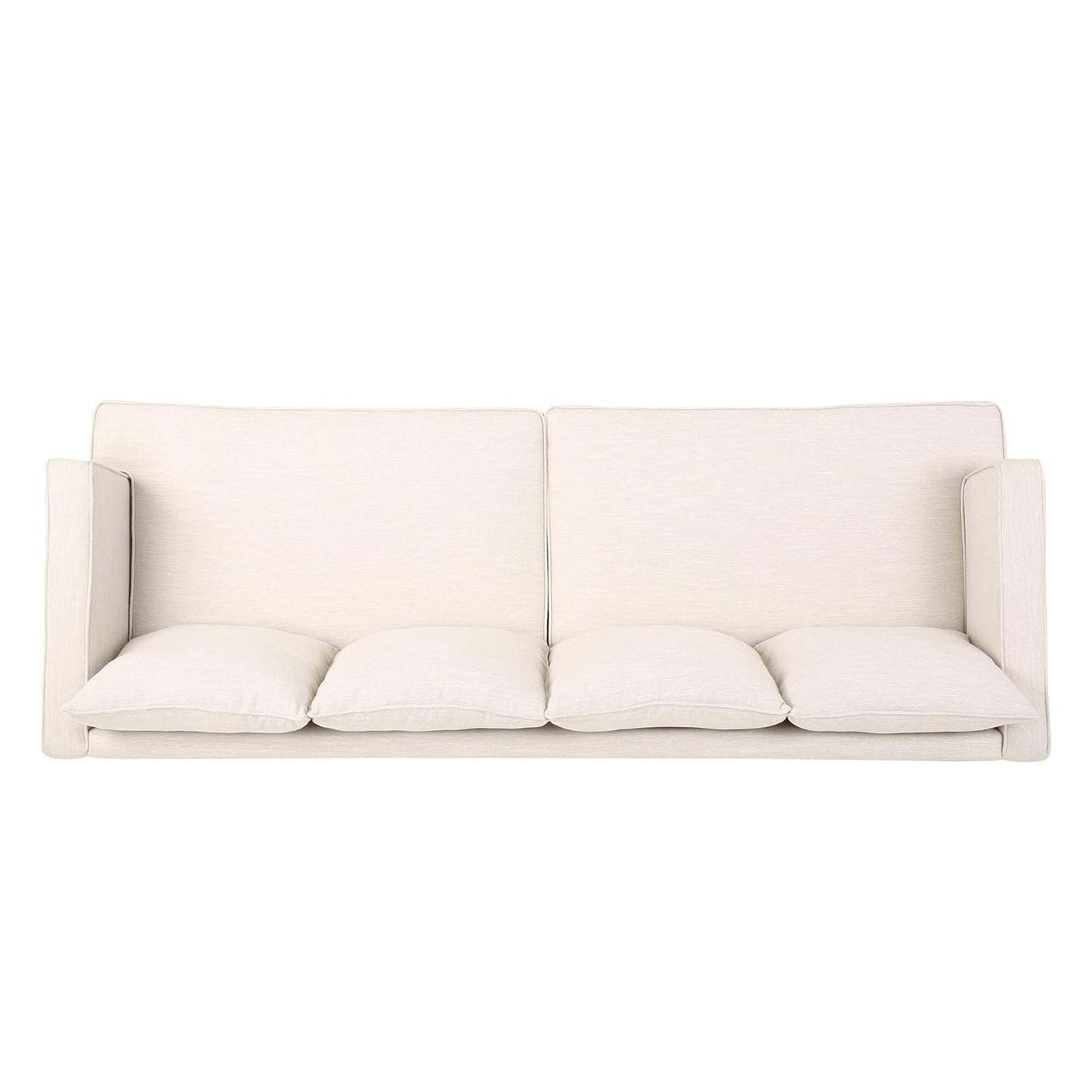 Beige Modern 86 3-seater Sofa with Wood Legs and Tufted Back for Living Room