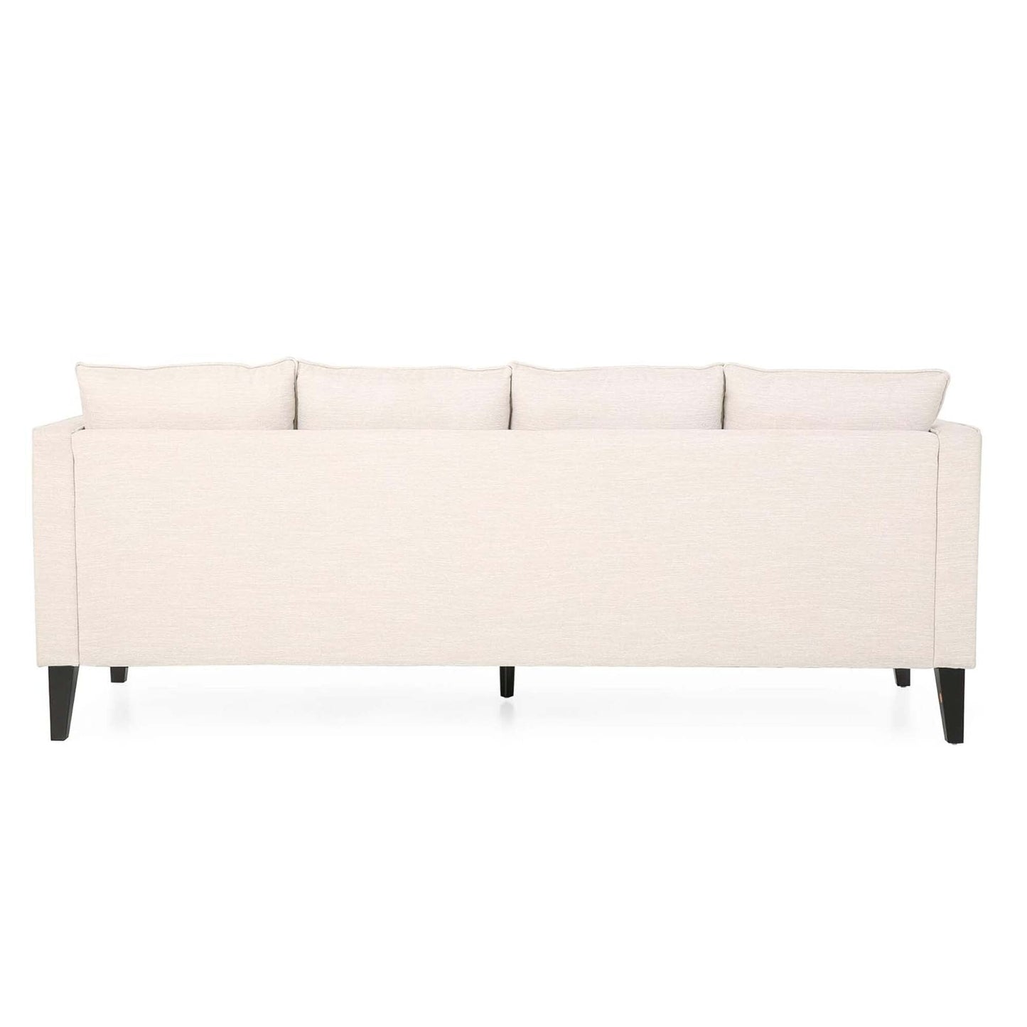 Beige Modern 86 3-seater Sofa with Wood Legs and Tufted Back for Living Room