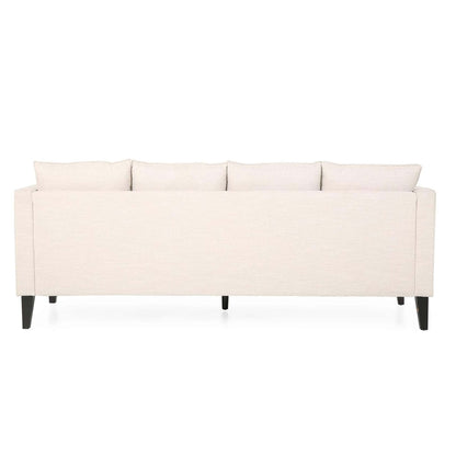 Beige Modern 86 3-seater Sofa with Wood Legs and Tufted Back for Living Room
