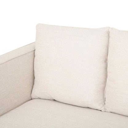Beige Modern 86 3-seater Sofa with Wood Legs and Tufted Back for Living Room