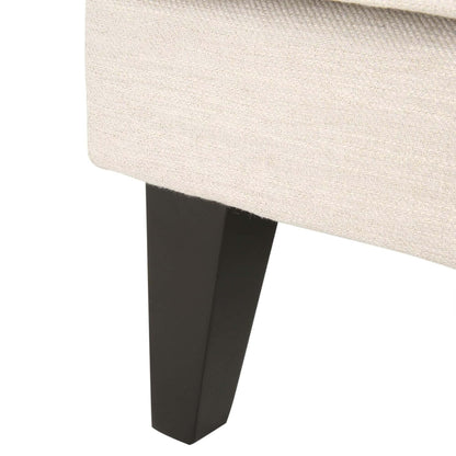 Beige Modern 86 3-seater Sofa with Wood Legs and Tufted Back for Living Room