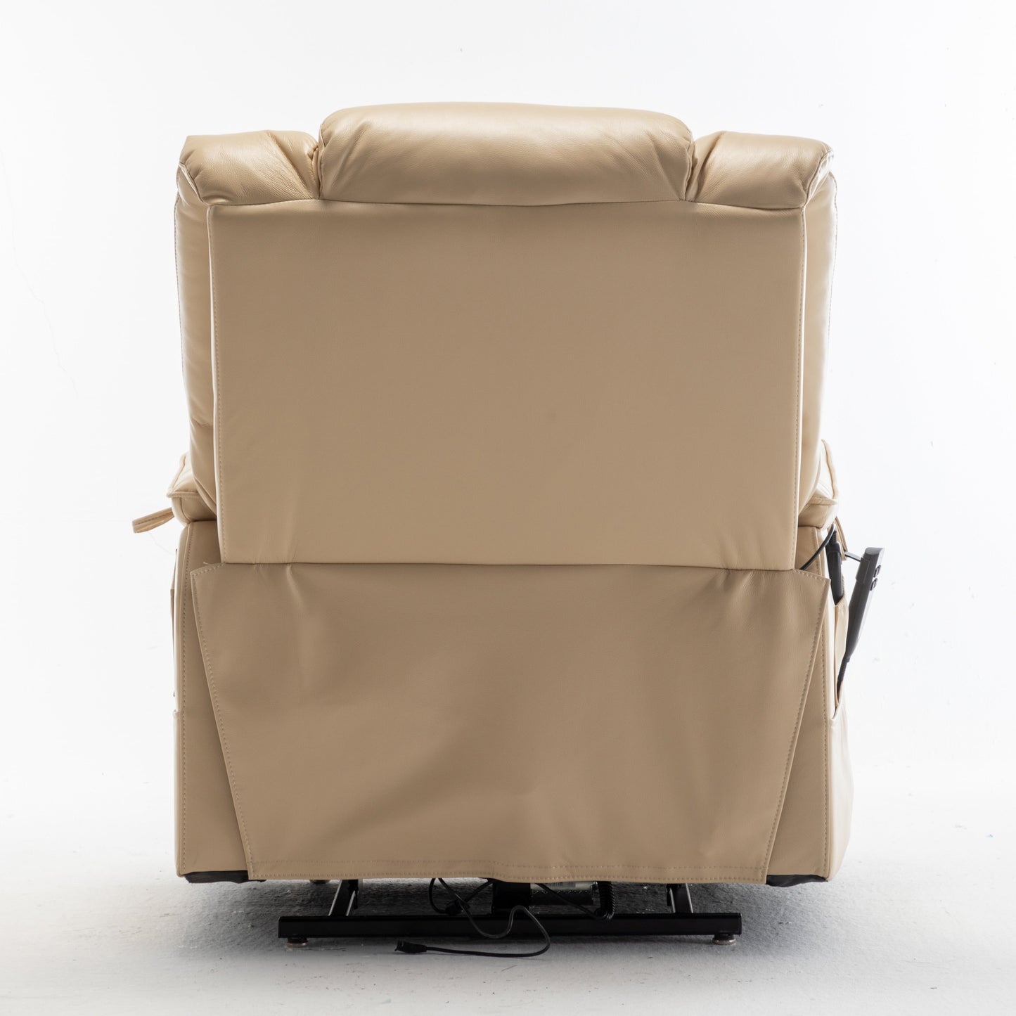 Beige Oversized Electric Recliner with OKIN Motor and 180° Lay Flat
