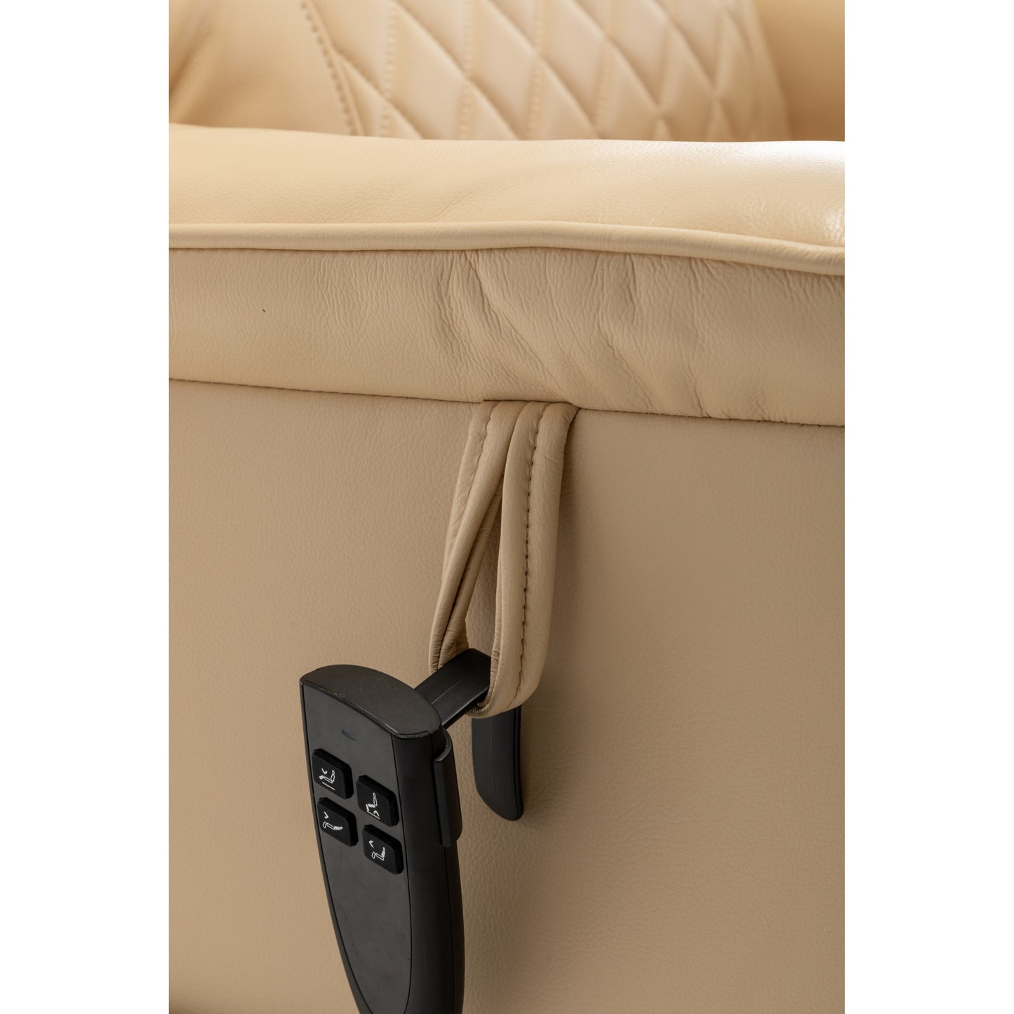 Beige Oversized Electric Recliner with OKIN Motor and 180° Lay Flat