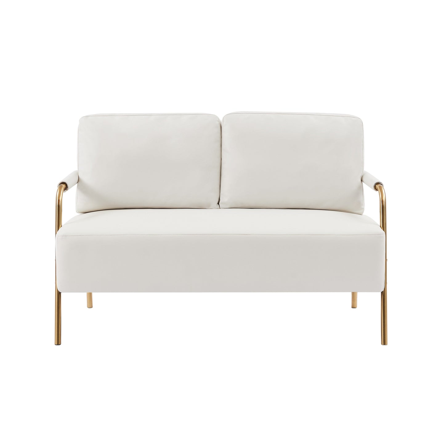 Beige Pet Friendly Fabric Loveseat Sofa with Removable Cushion