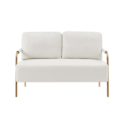 Beige Pet Friendly Fabric Loveseat Sofa with Removable Cushion