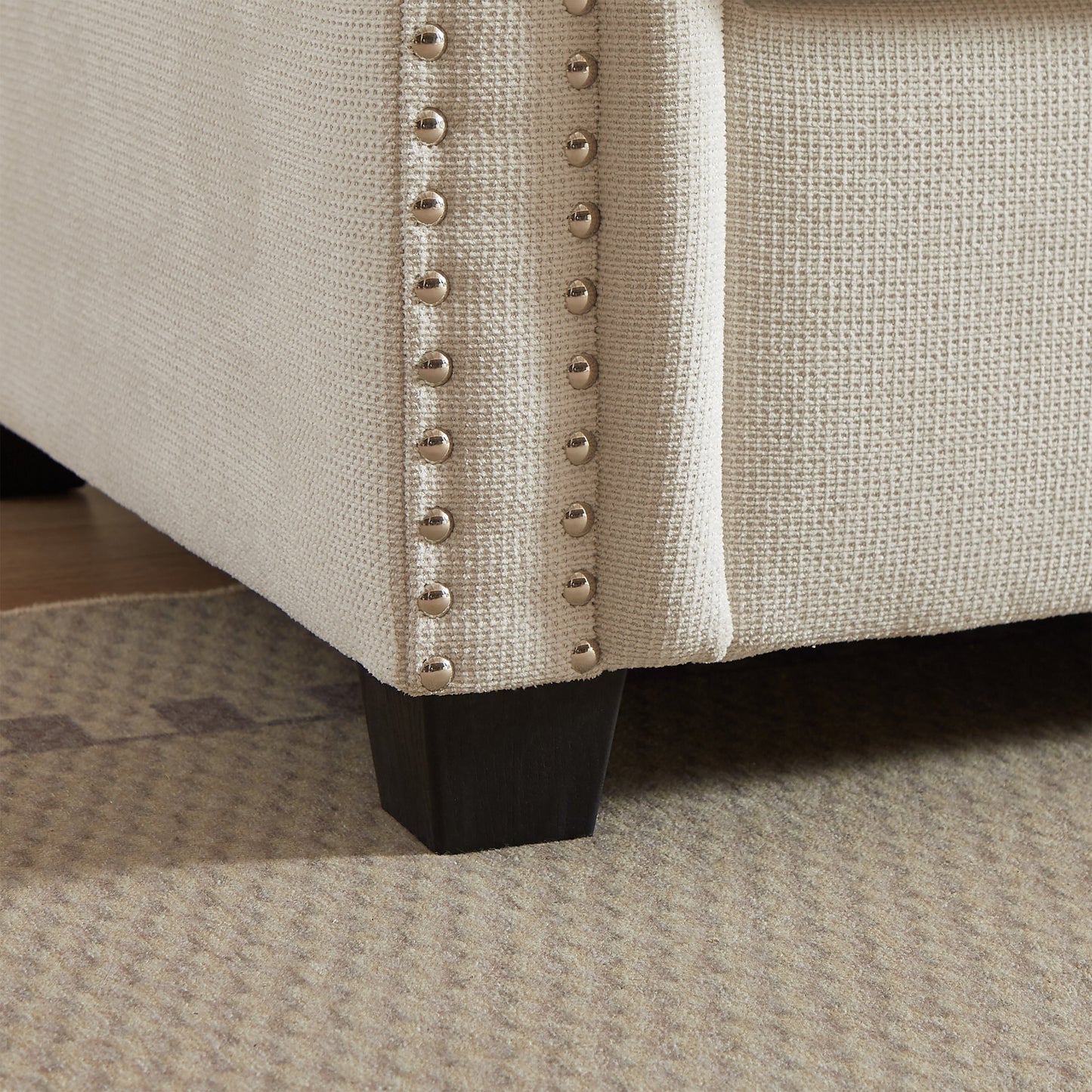 Beige Polyester 3-seater Convertible Pullout Sofa Bed