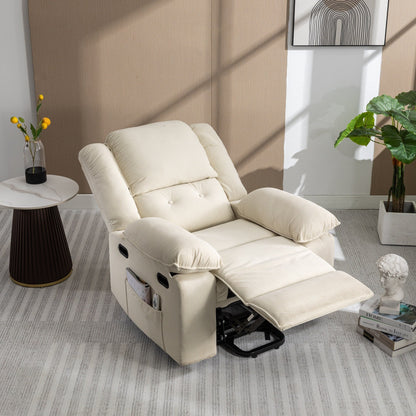 Beige Power Lift Recliner Chair for Elderly with Massage, Heating, Adjustable Recline, Side Pockets and Infinite Positions