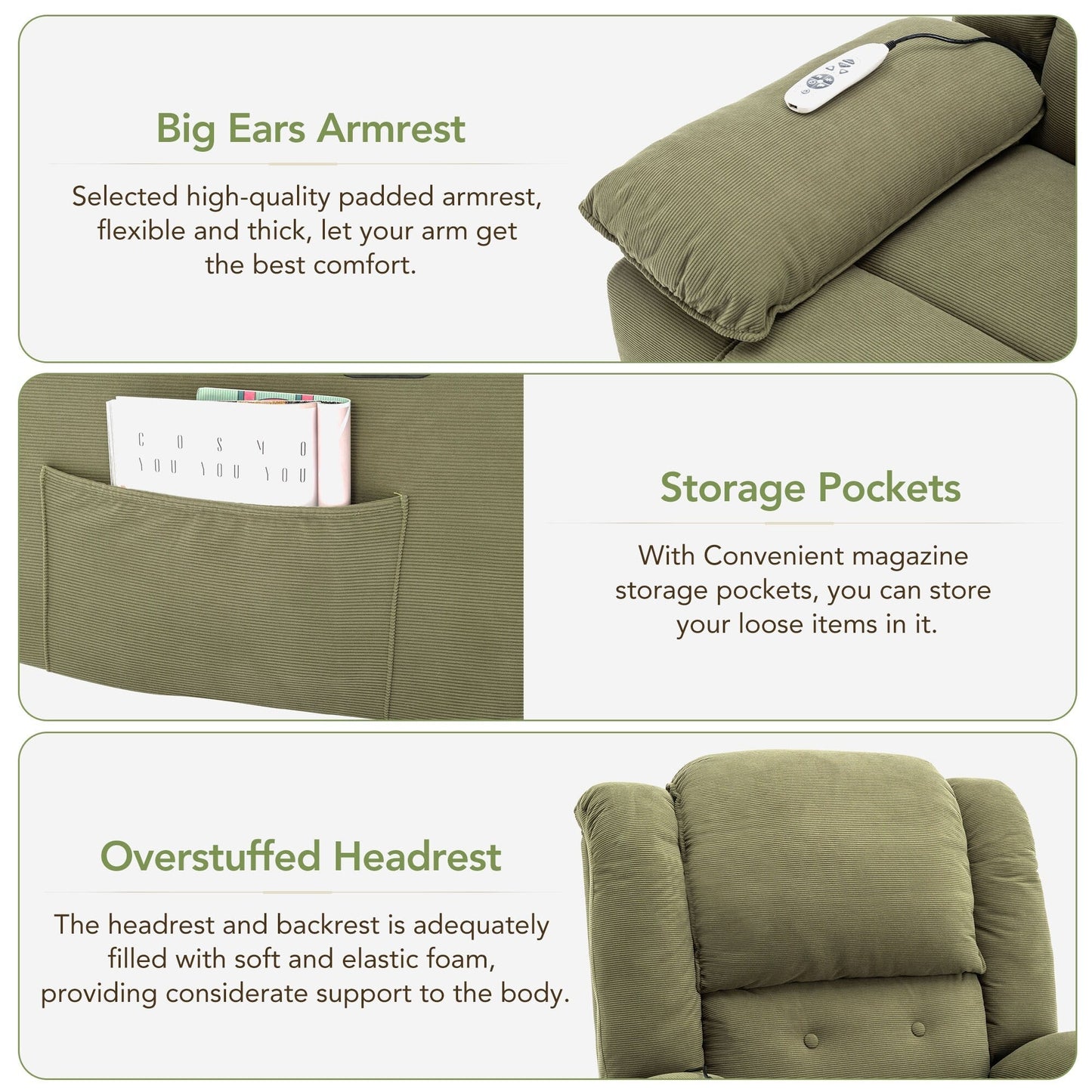 Beige Power Lift Recliner Chair for Elderly with Massage, Heating, Adjustable Recline, Side Pockets and Infinite Positions