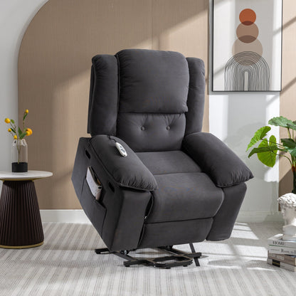 Beige Power Lift Recliner Chair for Elderly with Massage, Heating, Adjustable Recline, Side Pockets and Infinite Positions