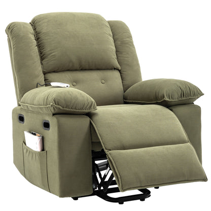 Beige Power Lift Recliner Chair for Elderly with Massage, Heating, Adjustable Recline, Side Pockets and Infinite Positions