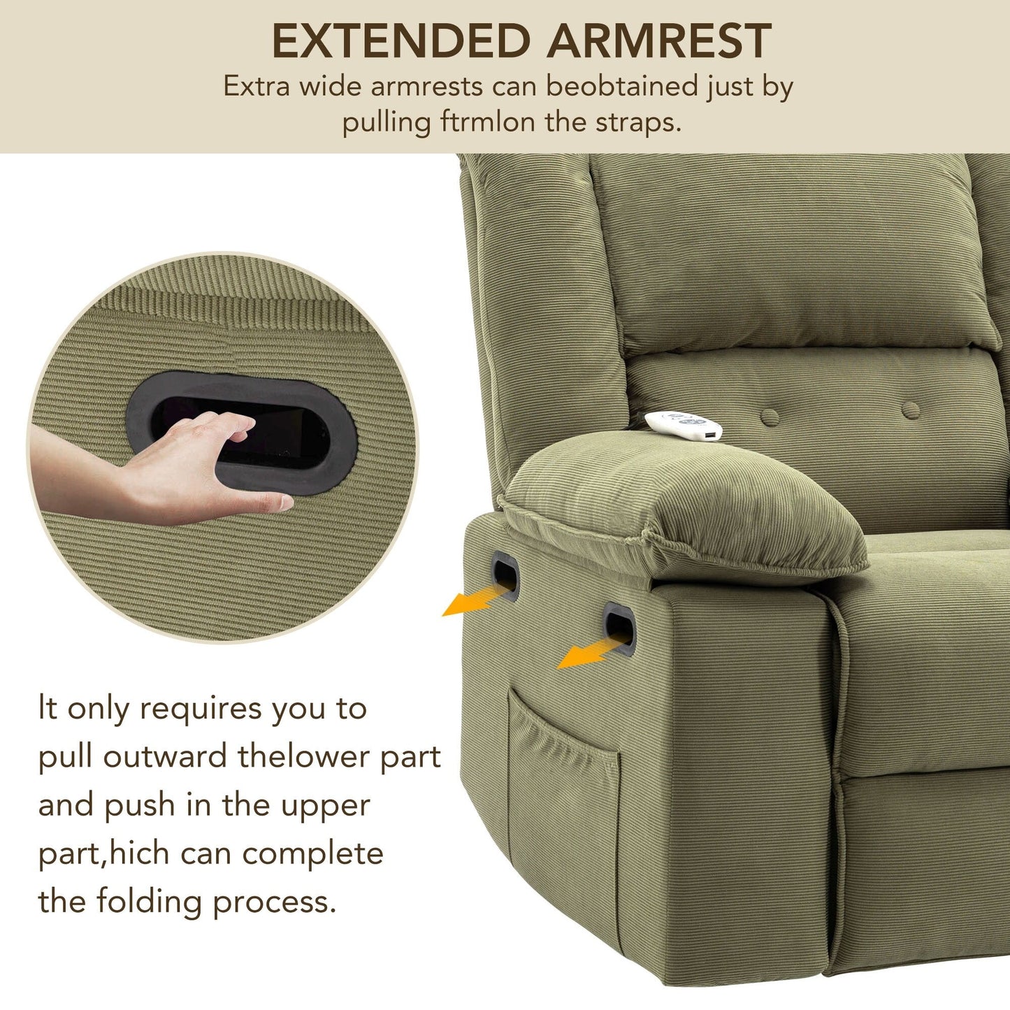 Beige Power Lift Recliner for Seniors with Massage, Heating, Adjustable Recline, Side Pockets, and Infinite Positions
