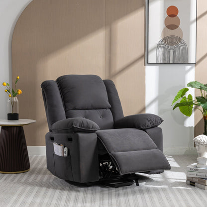 Beige Power Lift Recliner for Seniors with Massage, Heating, Adjustable Recline, Side Pockets, and Unlimited Positions
