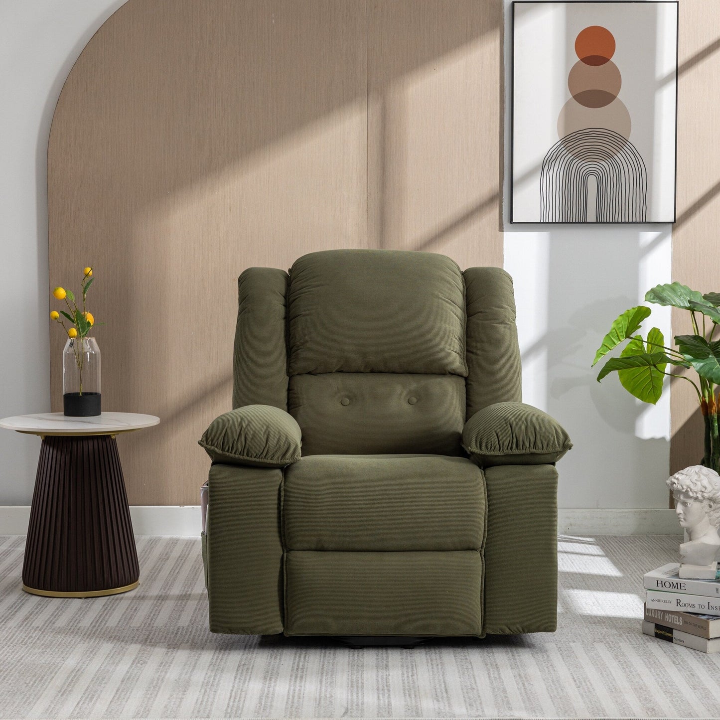 Beige Power Lift Recliner for Seniors with Massage, Heating, Adjustable Recline, Side Pockets, and Unlimited Positions