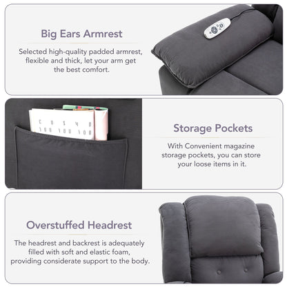 Beige Power Lift Recliner for Seniors with Massage, Heating, Adjustable Recline, Side Pockets, and Unlimited Positions