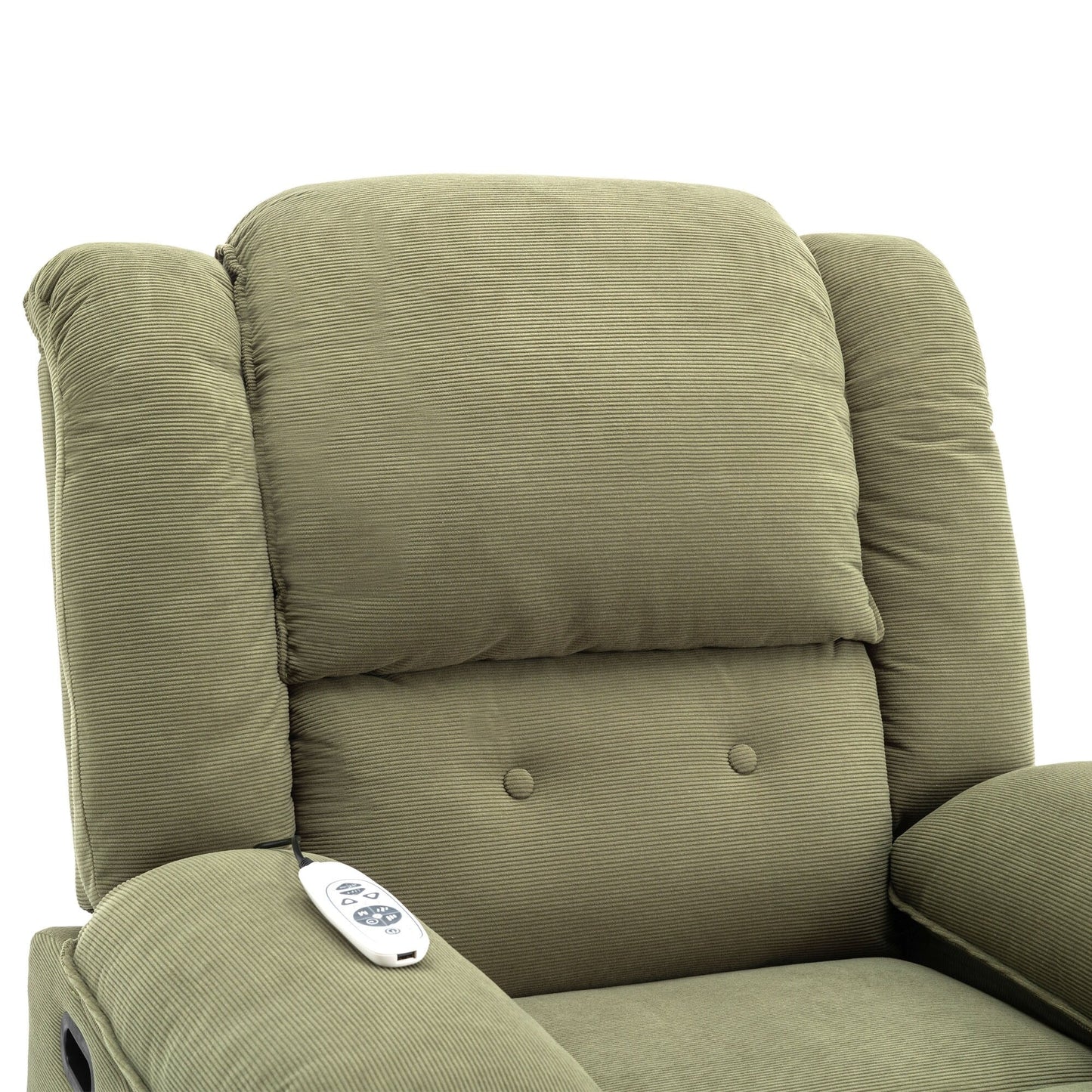 Beige Power Lift Recliner with Massage, Heat & Retractable Armrests