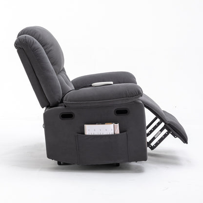 Beige Power Lift Recliner with Massage, Heat & Retractable Armrests