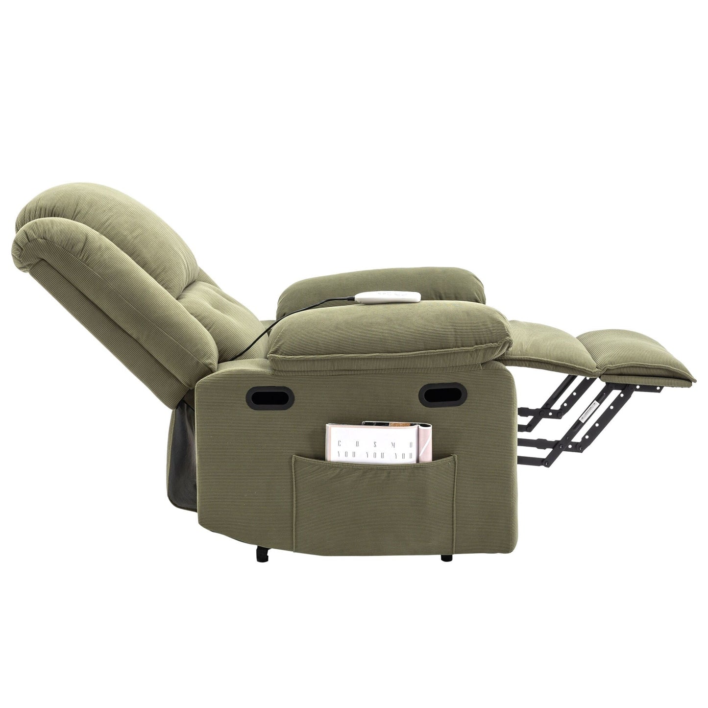 Beige Power Lift Recliner with Massage, Heat & Retractable Armrests