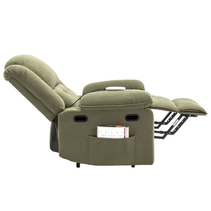 Beige Power Lift Recliner with Massage, Heat & Retractable Armrests