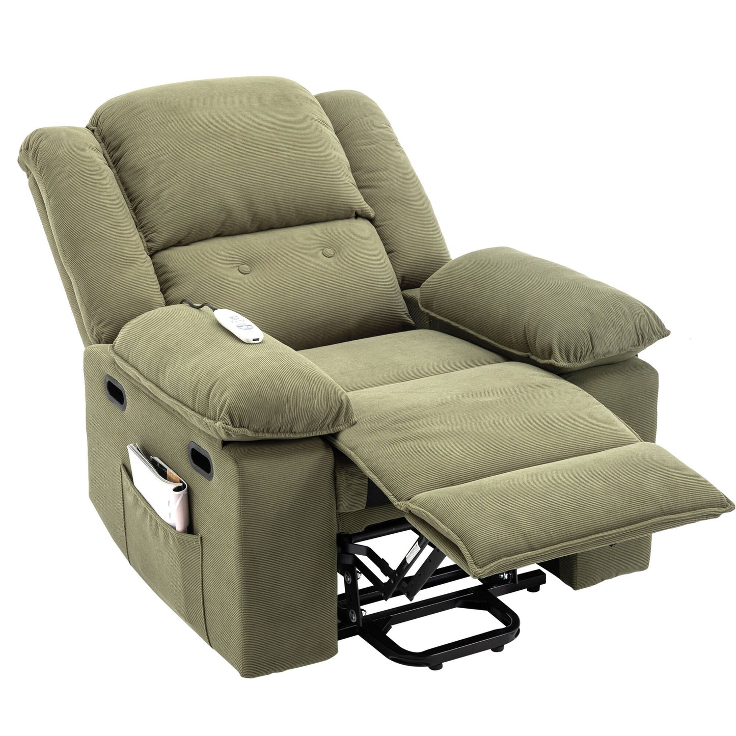 Beige Power Lift Recliner with Massage, Heat, and Adjustable Recline
