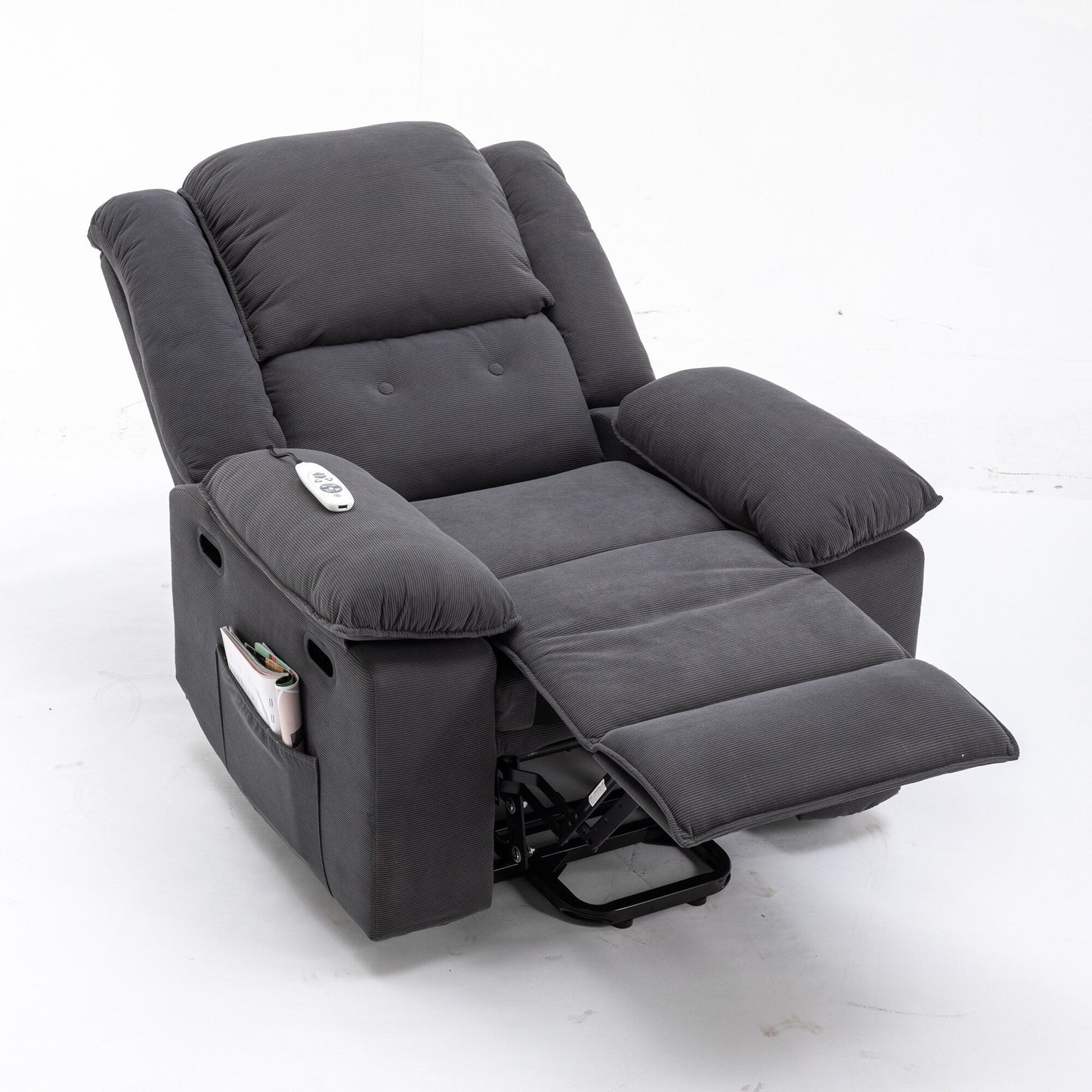Beige Power Lift Recliner with Massage, Heat, and Adjustable Recline