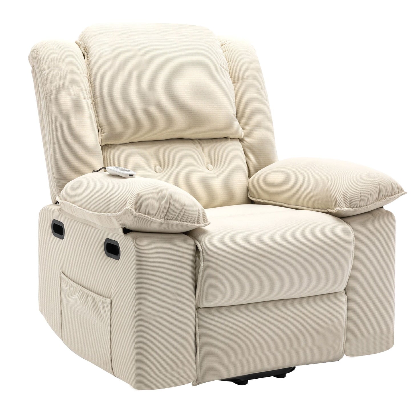 Beige Power Lift Recliner with Massage, Heat, and Adjustable Recline